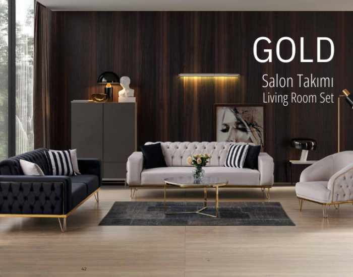 Gold Salon Takımı Living Room Set