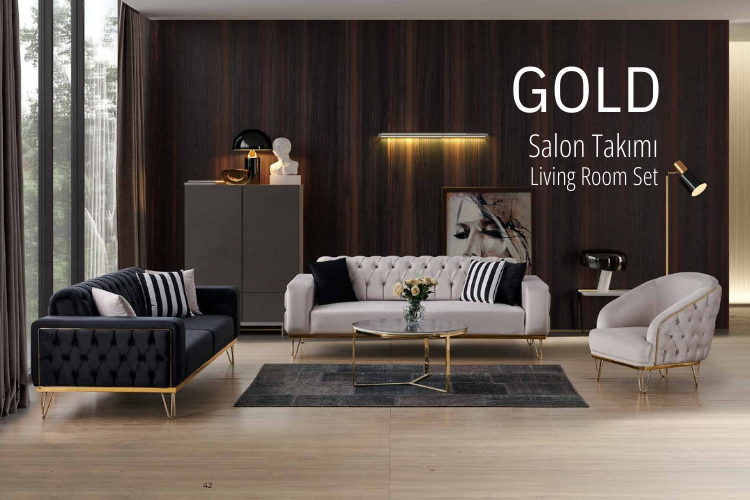 Gold Salon Takımı Living Room Set